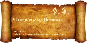 Visnyovszky Herman névjegykártya